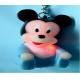 PVC material mickey mouse shaped Color change led Flashing Keychain for Holidays gifts
