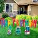 Custom Outdoor Yard Signs Happy Birthday Yard Card With Stakes