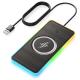 Apple Compatible Black Wireless Car Charging Pad Charge Non-Slip Pad With RGB Colorful Light