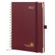 2023 Hardcover Spiral Weekly Planner 8.75'' X 6.63'' In Bordeaux