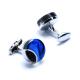 Eco Men'S Diamond Cufflinks Copper Material Round Gem Blue Crystal