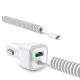 PD 20W Syncwire Iphone Car Charger QC4.0 Fixed Coiled Cable For Iphone 12 Pro Max