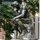 Outdoor garden decoration, life-size art casting, thinker bronze carving