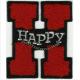 2 1/2 Red Happy Letter H Chenille Varsity Patch