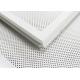 White Perforated Lay In Ceiling Tiles 2 x 2 , Metal Ceiling Tiles For Train station