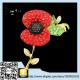 Enamel red flower poppy rhinestone brooch china wholesale souvenir brooch