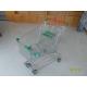 Wire Shopping Trolleys On Wheels 125L Asian With Green Plastic And Button Low Tray