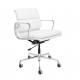 Durable Soft Pad Office Chair White Color Low Back Sleek Slimline Appearance