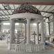 BLVE White Marble Garden Gazebo Natural Stone Pavilion Big Classic Hand Carved Outdoor