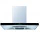 Sky Blue Glass Stainless Steel T Shape Chimney Hood Electric 183W Low Noise Wall Mounted Kitchen Range Hood