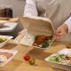 Biodegradable takeaway food packaging bento lunch boxes fast food takeaway sugarcane pulp lunch boxes