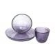 Hand Made Embossed Solid Purple 19CM Glass plate Bowl For Salad