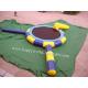 Inflatable water trampoline with slide and land tube
