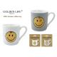 Smiling Face Ceramic Travel Coffee Mugs , Cappuccino Mug Straight Shape 90cc