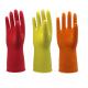 Natural Latex Dip Flocklined Household Cleaning Gloves Red Yellow Orange