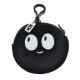 Round Shape Cute Embroidery And Printed Emoji Plush Coin Purse With Silicone Tag