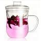 Glass Filter Glass Tea Infuser Cup Customized Logo For Office / Travel