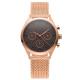 Double Dial Rose Gold Ladies Watch With Black Face , Waterproof Watches For Women