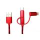 C3130 Braided USB C Cable With IC Chip , Micro USB Cable Red Color