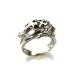 Fashion Jewelry Pave Green Cubic Zircon Sterling Silver Frog Ring(F14)