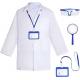 Doctor Scientist Costume Kids Lab Coat And Goggles Children Dress Up Kit With ID Card Magnifying Glass For Halloween