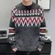 Round Neck Custom Sweater Knit Sweater Print Sweater Men Wool Sweater