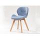 Minimalist Design Beech Dining Chair With Fabric Upholstered Solid Backrest
