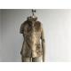 Natural Flax Color Ladies Faux Fur Coats With Funnel Neck Multi Size TW76418