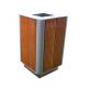 80 Liter Commercial Outdoor Trash Cans With Solid Wood Metal Material