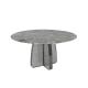 Matte Grey Marble And Metal Dining Table Satin Finish Customized