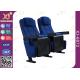 Blue Fabric Reclining Back Auditorium Theater Seating Furniture For Cinema