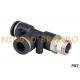 PST Series 3 Way Push-in Pneumatic Hose Fittings Male Run Tee