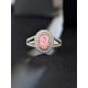 0.89ct Lab Created Synthetic Fancy Pink CVD Diamond IGI Certified 18K White Gold Set Diamond Ring