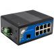 Industrial POE Ethernet Fiber Switch Full Gigabit 1 SFP and 8 POE Ports
