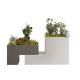 European style square stackable planter white metal flower pot