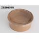 100% Compostable Kraft Paper Bowls , Large Size Disposable Paper Bowls