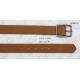 Fashion Tan PU Belt For Men With Black Edge Painting & Old Silver Buckle