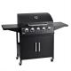 Gas Grills with Side Burner and Cabinet 33kg Professional 5 Burner Steel Propane