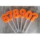 Orange Mini Number Birthday Candles Zero To Night With 3D Edge And Plastic Holder