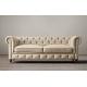 Button tufted french living room sofa event linen fabric wing sofa long back upholstered sofa with armrest