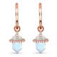 925 Sterling Silver Natural Stone Jewelry Hexagon Blue Rainbow Moonstone Drop Earrings