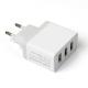 White Color 3A 5 Watt USB Power Adapter , 3 USB Power Charger Adapter