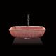 Electroplated Countertop Vanity Sinks Glass Square Vessel Shinning Copper Color Modern