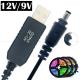 High Quality 5V USB to 12V Output DC 5.5x2.1mm Lock Connector Booster Set Up Power USB Cable for Led Strip String Lights Bulb
