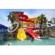 Industrial Fiberglass Water Slides Theme Park Equipment , Customized Flatform