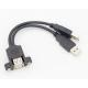 Dual USB 2.0 Type A Panel Mount Male to Female Extension Cable