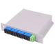 8 Way FTTH Distribution Box 1 * 8 Insertion Type Fiber Optic PLC Fiber Optic Splitter