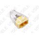 2 Port Push In Wire Connectors Terminal Block Transparent Yellow Color