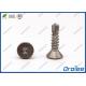 304/316/410 Stainless Steel Flat Head Hex Socket Self Drilling Tek Screws