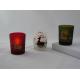 Frosted Color Votive Candle Holders , Red White Elk Custom Printed Glasses
